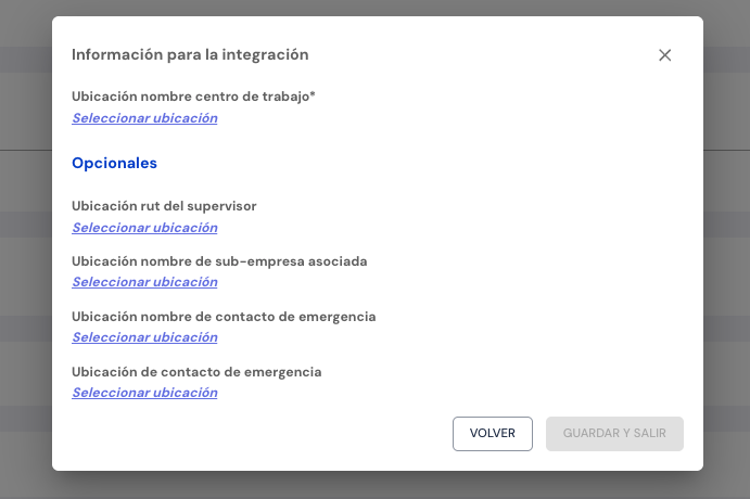 Configuración de la integración con BUK con los campos opcionales del contacto de emergencia