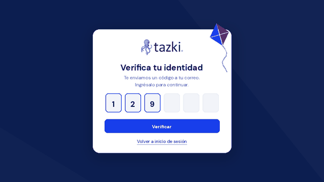 Pantalla Verifica tu identidad pidiendo un código de seis dígitos